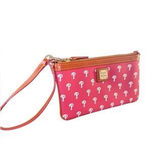 Dooney & Bourke Red Slim Zip Wristlet with Philadelphia Phillies Logo NWOT